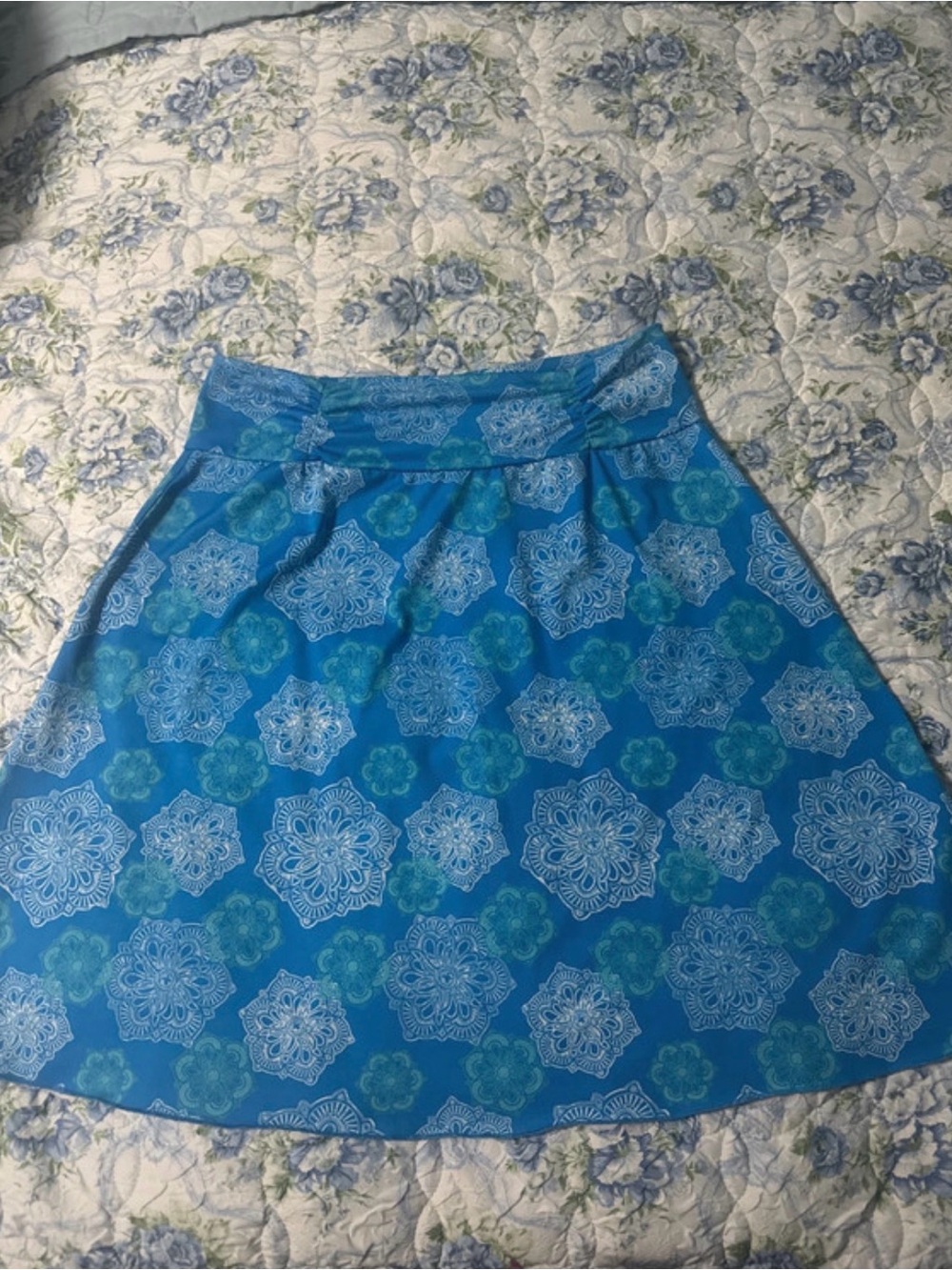 Tranquility by Colorado Clothing Blue and Aqua Medallion A-Line Skirt